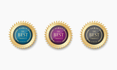 The best Product Medal Award vector set, Gold medal, Realistic medal, gold medal, winner award,