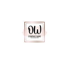 Letter OW Beautiful handwriting logo