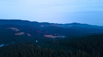 beautiful mountain landscape coniferous forest