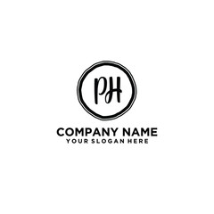 Letter PH Beautiful handwriting logo