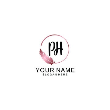 Letter PH Beautiful handwriting logo