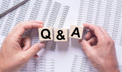 QA inscription, concept of business and financial questions
