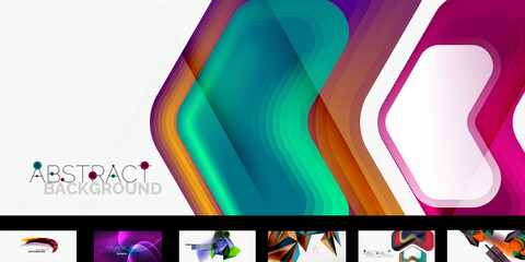 Set of vector abstract wallpapers. Abstract backgrounds for business or technology presentations, internet posters or web brochure covers