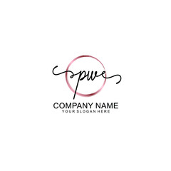 Letter PW Beautiful handwriting logo