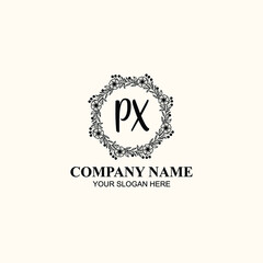 Letter PX Beautiful handwriting logo