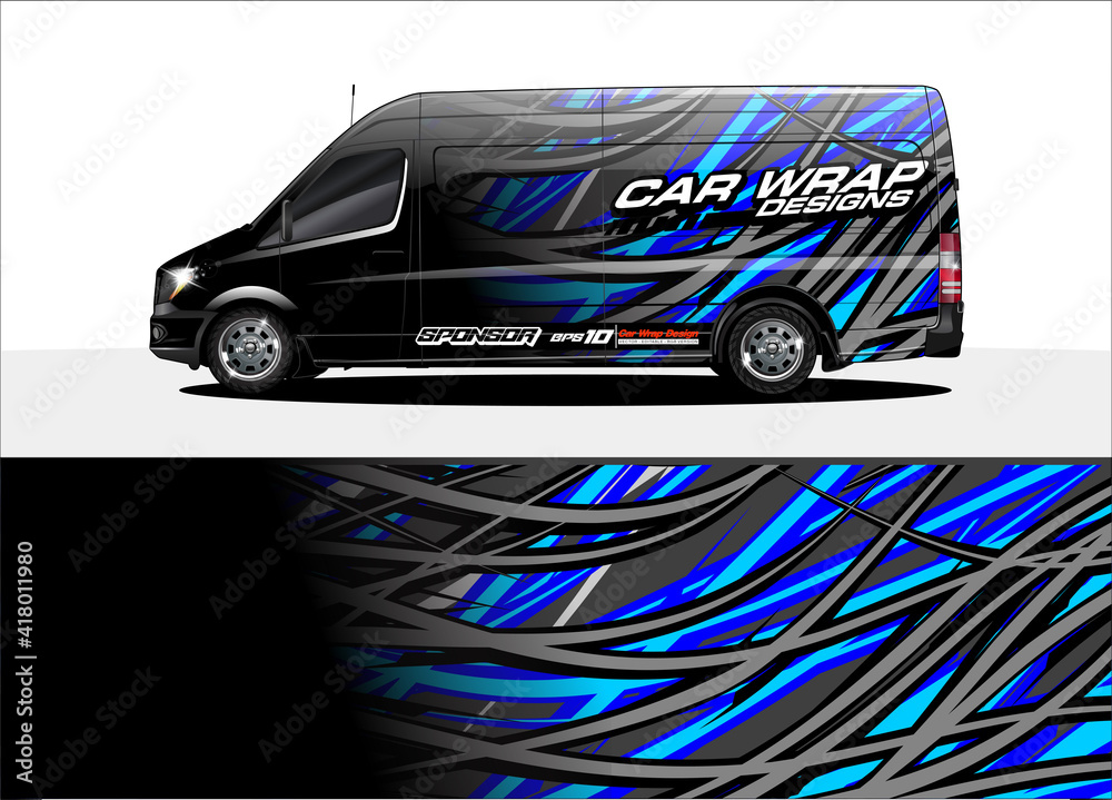 Wall mural car graphic background vector. abstract lines concept  for truck and vehicles graphics vinyl wrap 
