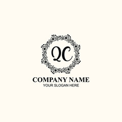 Letter QC Beautiful handwriting logo