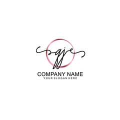 Letter QJ Beautiful handwriting logo