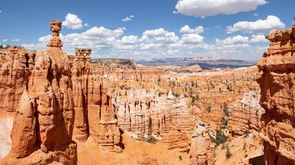 Time lapse of the clouds moving above the incredible rock formations at Bryce Canyon National Park in Utah.
