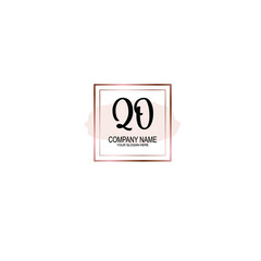 Letter QO Beautiful handwriting logo