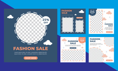 Editable fashion sale social media post design template