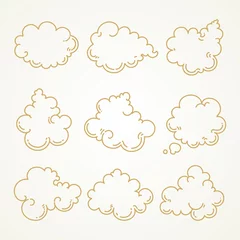 Selbstklebende Fototapeten Cloud set, Sketch hand drawn © amornism