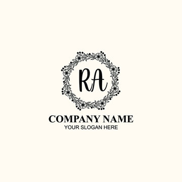 Letter RA Beautiful handwriting logo