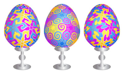Set of colorful easter eggs.