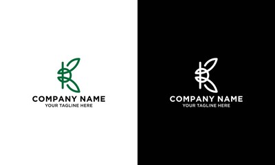 initials K leaves logo