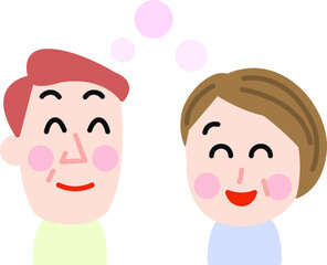 怒っている中年男性と困っている中年女性