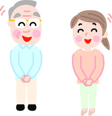 成年貢献制度シニア男性と若い女性