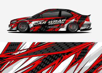Obraz premium car wrap design. simple lines with abstract background vector concept for vehicle vinyl wrap and automotive decal livery 