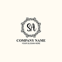 Letter SA Beautiful handwriting logo