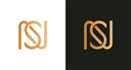 Obraz premium Simple elegant letter NS infinity logo