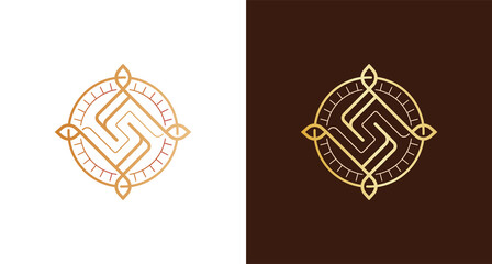 Abstract luxury letter S logo badge emblem