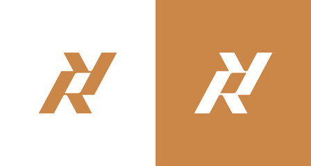 Modern elegant letter R and Y monogram logo - obrazy, fototapety, plakaty