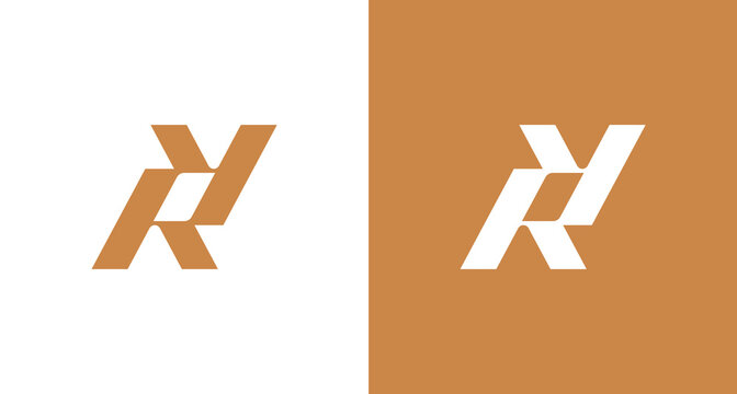 Modern elegant letter R and Y monogram logo