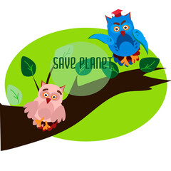 Go green city. Vector file layered for easy manipulation and custom coloring.