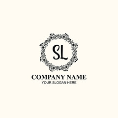 Letter SL Beautiful handwriting logo