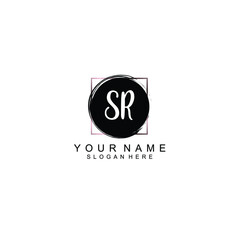 Letter SR Beautiful handwriting logo