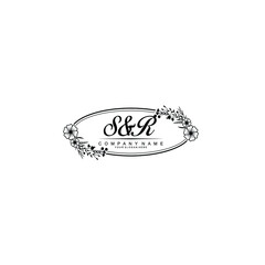 Letter SR Beautiful handwriting logo