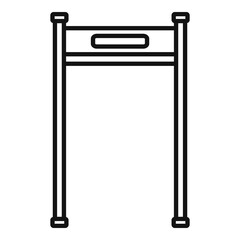 Gate metal detector icon. Outline gate metal detector vector icon for web design isolated on white background