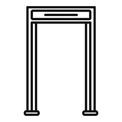 Airport gate metal detector icon. Outline airport gate metal detector vector icon for web design isolated on white background