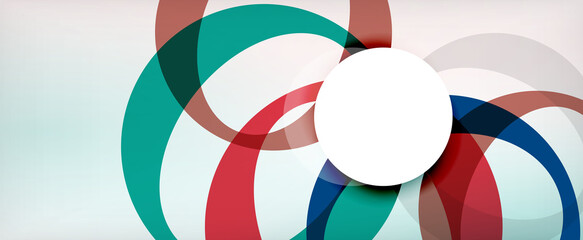 Fototapeta premium Ring geometric shapes, o letter repetition wallpaper. Abstract background for business or technology presentations, internet posters or web brochure covers