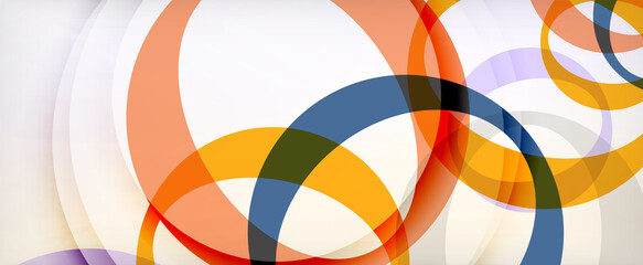 Obraz premium Ring geometric shapes, o letter repetition wallpaper. Abstract background for business or technology presentations, internet posters or web brochure covers