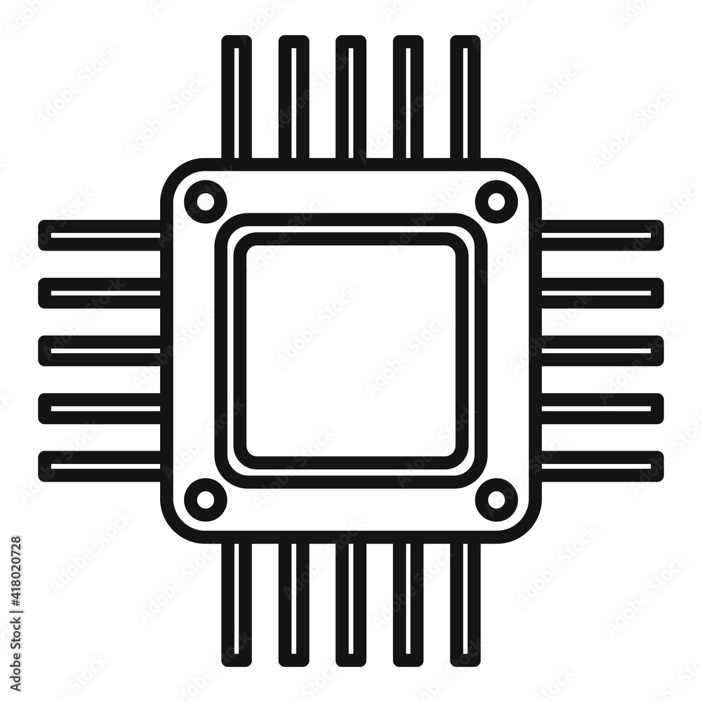 Poster radio processor icon. outline radio processor vector icon for web design isolated on white backgroun