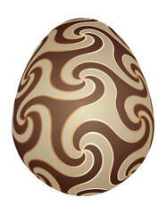 Dark and white chocolate egg.