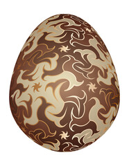 Dark and white chocolate egg.