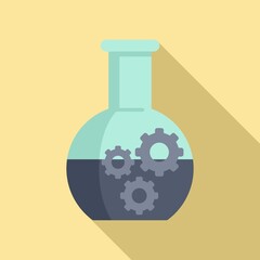 Chemical flask nanotechnology icon. Flat illustration of chemical flask nanotechnology vector icon for web design