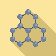 Nanotechnology molecule structure icon. Flat illustration of nanotechnology molecule structure vector icon for web design