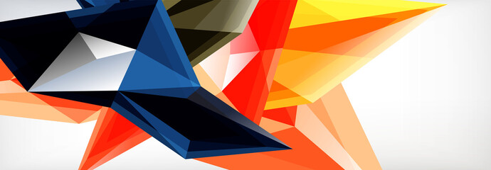 Vector 3d triangles and pyramids abstract background for business or technology presentations, internet posters or web brochure covers