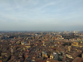 Aerial view of Bologna skyline, Italy