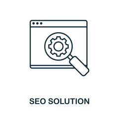 Seo Solution vector icon symbol. Creative sign from seo and development icons collection. Filled flat Seo Solution icon for computer and mobile