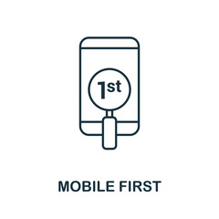 Mobile First vector icon symbol. Creative sign from seo and development icons collection. Filled flat Mobile First icon for computer and mobile