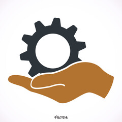 Installation and support icon, flat design best vector icon