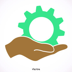Installation and support icon, flat design best vector icon