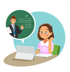 Digital classroom, online teaching Educational web seminar, internet classes,Vector illustration cartoon character.