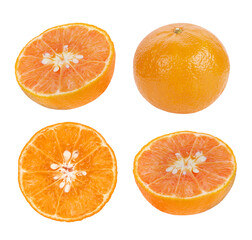 orange fruit isolated on white background.