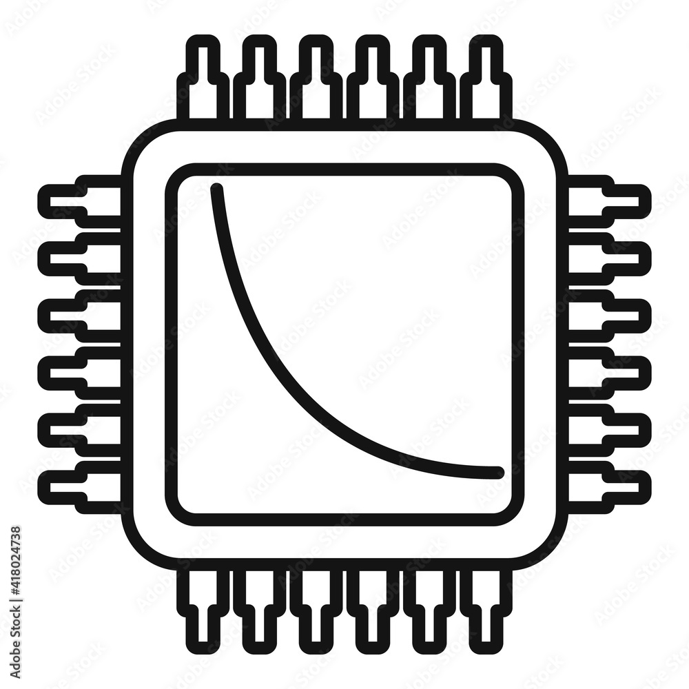 Poster nano processor icon. outline nano processor vector icon for web design isolated on white background
