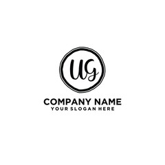 Letter UG Beautiful handwriting logo